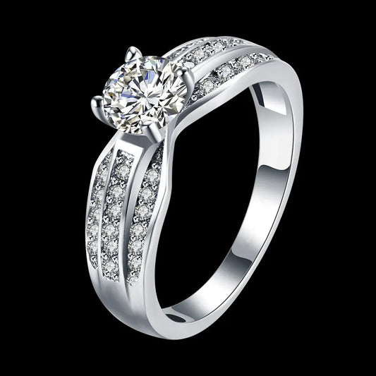 Zircon Couple Rings with Eight-Claw Design